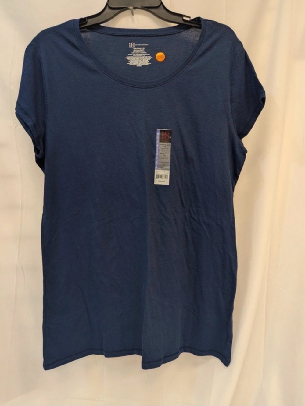 No Boundaries Women's Navy Short Sleeve Scoop Neck Tee